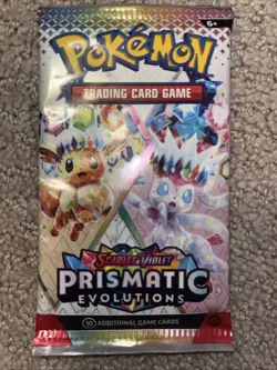 Prismatic Evolutions Pokemon GUARANTEED EX or Better FACTORY SEALED Hot Pack - Image 1