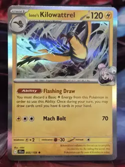 ✨Pokemon - Iono's Kilowattrel - Holo Rare - 055/159 - Journey Together (NM)✨ - Image 1