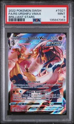POKEMON 2022 BRILLIANT STARS FULL ART RAPID STRIKE URSHIFU VMAX #TG21 PSA 9 - Image 1