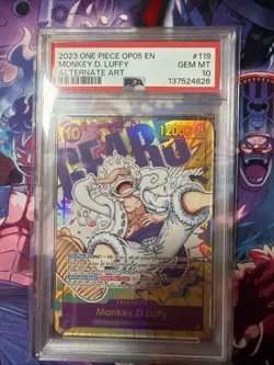 PSA 10 Monkey.D.Luffy (119) (Alternate Art) OP05-119 Awakening of the New Era - Image 1
