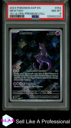 MEWTWO 151 ULTRA-PREMIUM COLL POKEMON SVP EN-SV BLACK STAR PROMO 2023 052 PSA 8 - Image 1