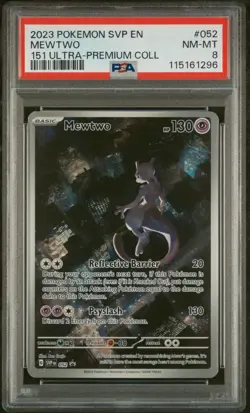 MEWTWO #052 2023 POKEMON SVP-EN SV 151 ULTRA-PREMIUM COLL BLACK STAR PROMO PSA 8 - Image 1