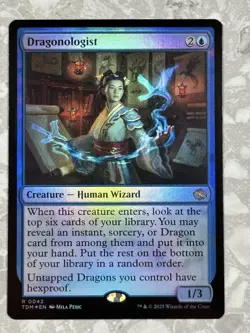 Dragonologist #42 FOIL MTG Tarkir TDM NM X1 - Image 1