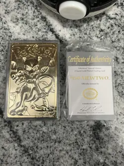 Pokemon MEWTWO 23K Gold Plated Trading Card with COA 1999 Burger King Toy - Image 5
