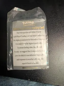 Mewtwo Pokemon 23k Gold Plated Trading Card 1999 Burger King - Image 3
