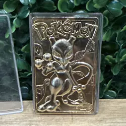 1999 Burger King Limited Edition Pokemon Trading Card 23K Gold Plated Mewtwo - Image 1