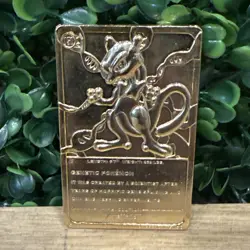 1999 Burger King Limited Edition Pokemon Trading Card 23K Gold Plated Mewtwo - Image 3