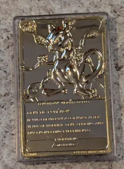 1999 Burger King Limited Edition Pokemon Trading Card 23K Gold Plated Mewtwo - Image 2