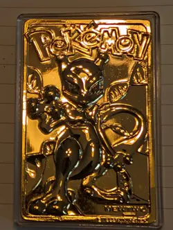 1999 Burger King Limited Edition Pokemon Trading Card 23K Gold Plated Mewtwo - Image 3