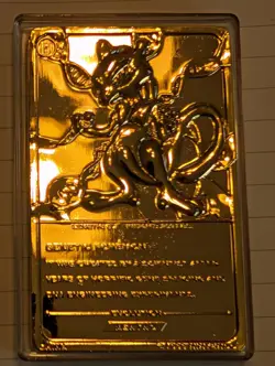 1999 Burger King Limited Edition Pokemon Trading Card 23K Gold Plated Mewtwo - Image 4