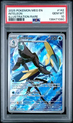 2025 POKEMON MEG EN-MEGA EVOLUTION ILLUSTRATION RARE #142 INTELEON PSA 10 - Image 1