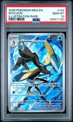 2025 POKEMON MEG EN-MEGA EVOLUTION ILLUSTRATION RARE #142 INTELEON PSA 10 - Image 1