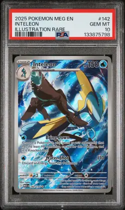 2025 POKEMON MEG EN-MEGA EVOLUTION ILLUSTRATION RARE #142 INTELEON PSA 10 - Image 1