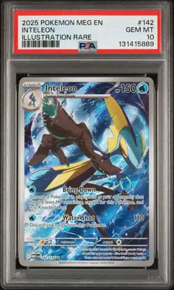 2025 POKEMON MEG EN-MEGA EVOLUTION ILLUSTRATION RARE #142 INTELEON PSA 10 - Image 1