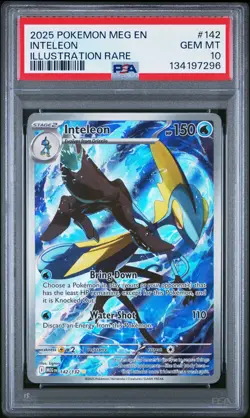 2025 POKEMON MEG EN-MEGA EVOLUTION ILLUSTRATION RARE #142 INTELEON PSA 10 - Image 1