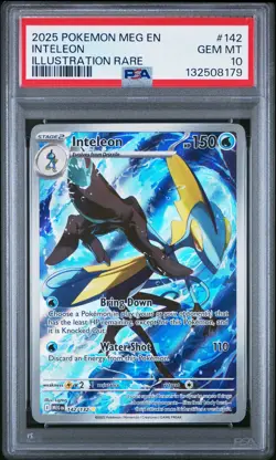 2025 POKEMON MEG EN-MEGA EVOLUTION ILLUSTRATION RARE #142 INTELEON PSA 10 - Image 1
