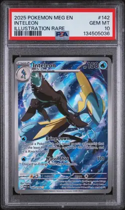 PSA 10 2025 POKEMON MEG EN-MEGA EVOLUTION ILLUSTRATION RARE #142 INTELEON - Image 1