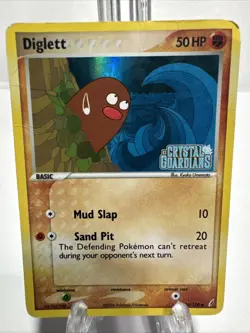 Diglett 50/100 ex Crystal Guardians Reverse Holo Stamped Pokemon Card MP - Image 1