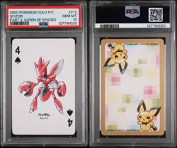 2000 Pokemon Gold Part 2 Playing Card #212 Scizor King Of Spades PSA 10 GEM MINT - Image 1