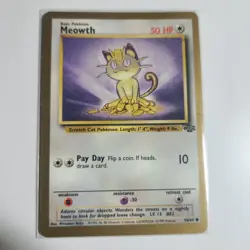 Meowth - 56/64 - Jungle Set - Gold Border US Promo - Pokemon Card NM/LP-Vintage - Image 1
