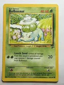 Bulbasaur Base Set 2 067/130 MP-LP Pokemon Card - Image 1