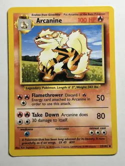 Arcanine Base Set 023/102 MP-LP Pokemon Card - Image 1