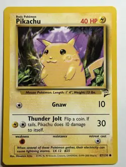 Pikachu Base Set 2 087/130 MP-LP Pokemon Card - Image 1