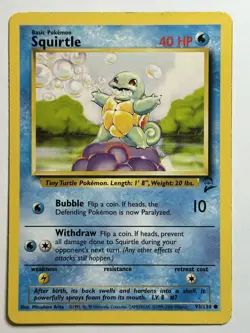 Squirtle Base Set 2 093/130 MP-LP Pokemon Card - Image 1