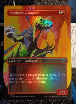 Scytheclaw Raptor 323 Borderless Foil Dinosaur Lost Caverns Of Ixalan MTG Card - Image 1