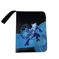 Pokemon Binder MEWTWO 7” X 9.5” Zipper Binder With Strap And Cards - Image 1