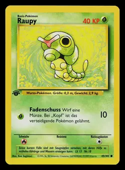 Pokemon Card - Caterpie Raupy German 1st Edition Base Set 45/102 Common - Image 1