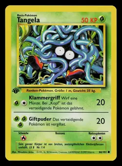 Pokemon Card - Tangela German 1st Edition Base Set 66/102 Common - Image 1