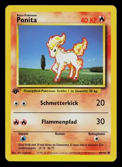 Pokemon Card - Ponyta Ponita German 1st Edition Base Set 60/102 Common - Image 1