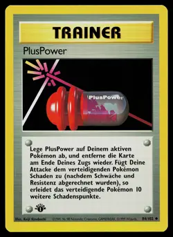 Pokemon Card - PlusPower GERMAN Base Set 84/102 Uncommon 1st Edition - Image 1