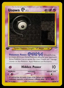 Pokemon Card - Unown [C] Neo Destiny 57/105 Uncommon 1st Edition - Image 1