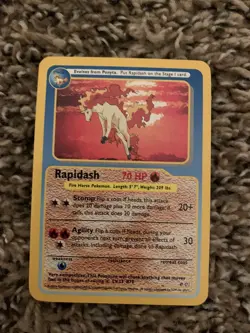 Pokemon Funskool Vintage Card Rapidash Damaged - Image 1