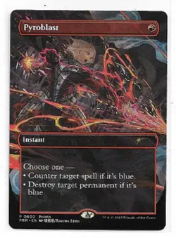 MTG magic cards 1x Pyroblast - borderless anime promo Wilds of Eldraine Unique & - Image 1