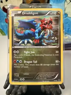 Pokemon Druddigon Card 110 HP Tight Jaw Dragon Tail 17/20 - Image 1