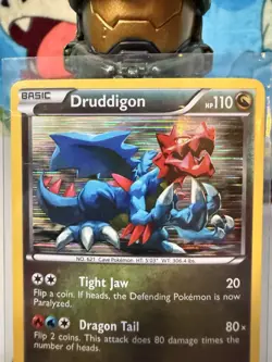Pokemon Druddigon Card 110 HP Tight Jaw Dragon Tail 17/20 - Image 3