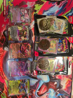 3 Pokemon Phantasmal Flames Booster Pack w promos and coins and 5 PFL Ex card NM - Image 1