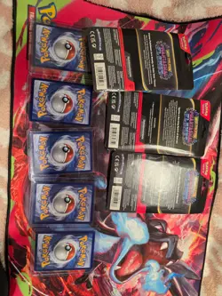 3 Pokemon Phantasmal Flames Booster Pack w promos and coins and 5 PFL Ex card NM - Image 3