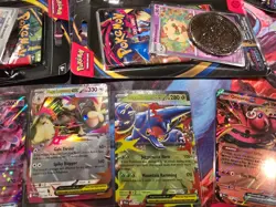 3 Pokemon Phantasmal Flames Booster Pack w promos and coins and 5 PFL Ex card NM - Image 5