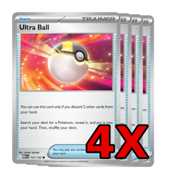 Ultra Ball - X4 Playset - Pokemon TCG Trainer Card - Mega Evolution #131/132 - Image 1
