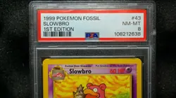 1999 Pokemon Fossil Slowbro 1st Edition 43/62 PSA 8 Mint Rare card Low Pop 377 - Image 2