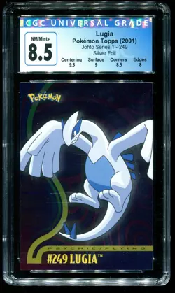CGC 8.5 Lugia Foil Johto Series 1 Topps 2001 Pokemon Card #249 - Image 1