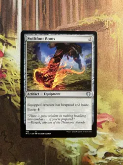 1x Swiftfoot Boots NM Eng MTG - Midnight Hunt Commander - Image 1