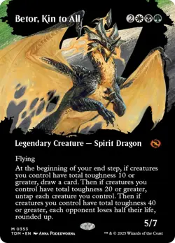 Betor, Kin to All (Borderless) [Tarkir: Dragonstorm] Lightly Played Foil - Image 1