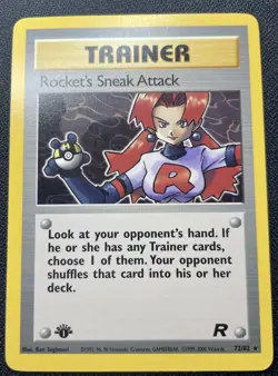 Pokemon Trainer Rockets Sneak Attack Non Holo 1st Edition 72/82 Team Rocket LP - Image 1