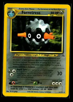 Pokemon Forretress #21/75 Non-Holo Rare - 2001 Unlimited Neo Discovery (LP-) - Image 1