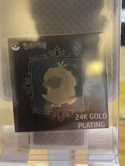 Psyduck 24k Gold Plated Sticker Korean Striking Candy Pokemon NM! - Image 1